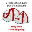 SailorBags 2 Piece Set XL Square Duffel+ Small Duffel 1 Day/ 2 Day Duffel Set