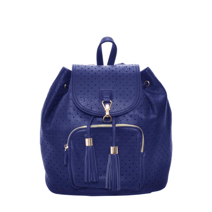 blue faux leather backpack Mechaly Women Jamie Vegan Leather Backpack (Blue)