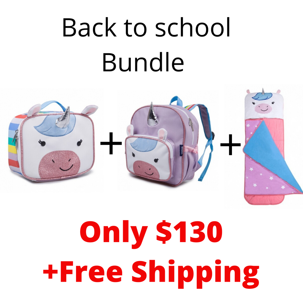 Wildkin Unicorn Piece Set Plush Nap Mat+Lunch Box+Backpack