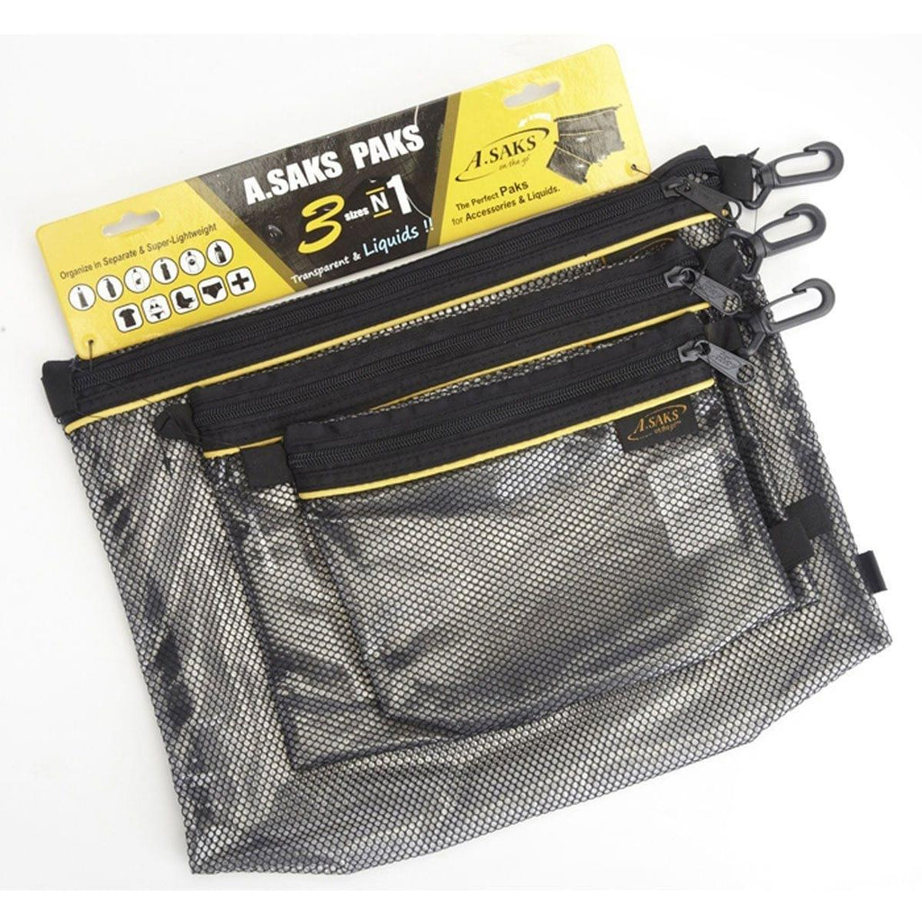 A.Saks Vegan 3-piece Paks Nylon Handy Travel Pouches  Set- – Strong Suitcases-Vegan & Eco-friendly Bags