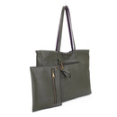 Liz Soto Julie Premium vegan leather Reversible Tote Bag +Wristlet