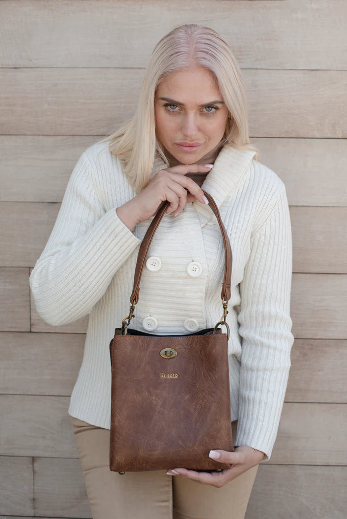 Liz Soto Lola Premium vegan leather Bucket Bag