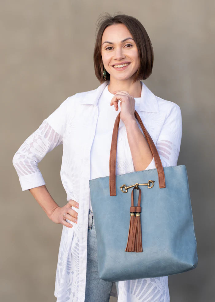 Liz Soto Jane Premium vegan leather tote bag 2 bags in 1 Horsebit