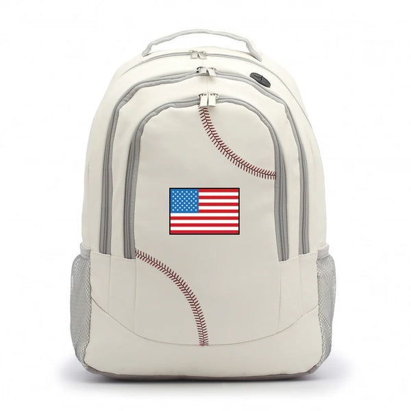 Zumer 18 Baseball Backpack with USA Flag StrongSuitcases Strong Suitcases Vegan Eco friendly Bags
