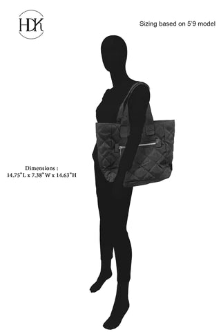 Hadaki Vegan Quilted Uptown Everyday/Shopping Tote