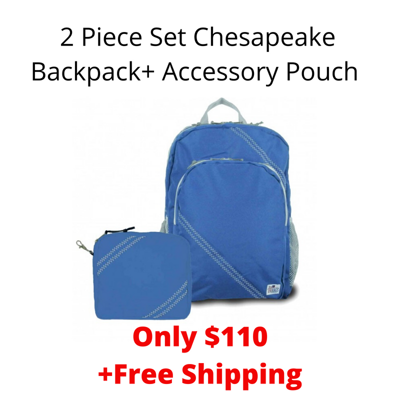 SailorBags 2 Piece Set Chesapeake Backpack+ Accessory Pouch