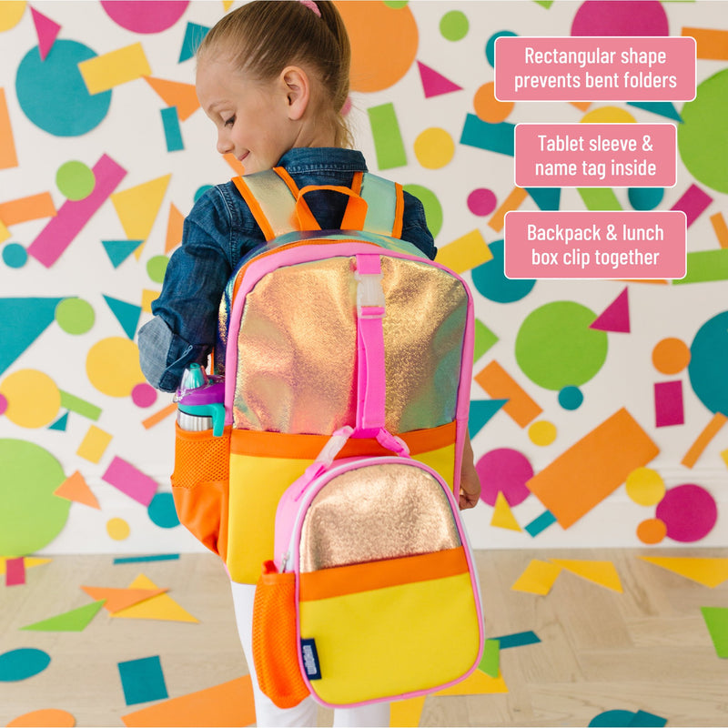 Wildkin Vegan Clip-in Lunch Box+Pack It All 15" Backpack Set