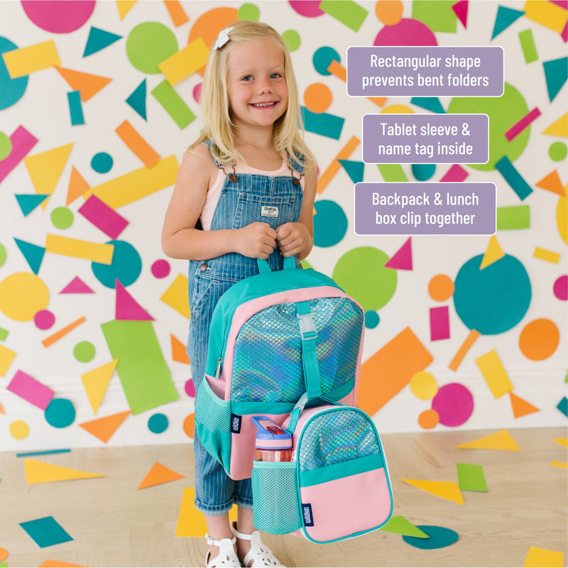Wildkin Vegan Clip-in Lunch Box+Pack It All 15" Backpack Set