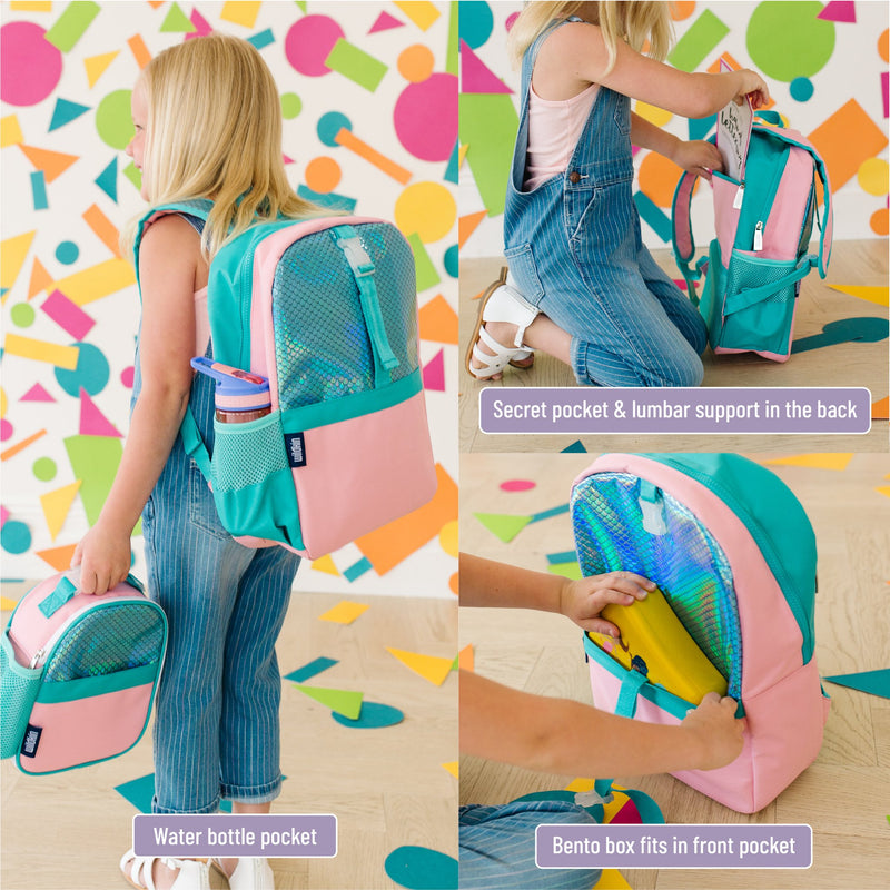 Wildkin Vegan Clip-in Lunch Box+Pack It All 15" Backpack Set