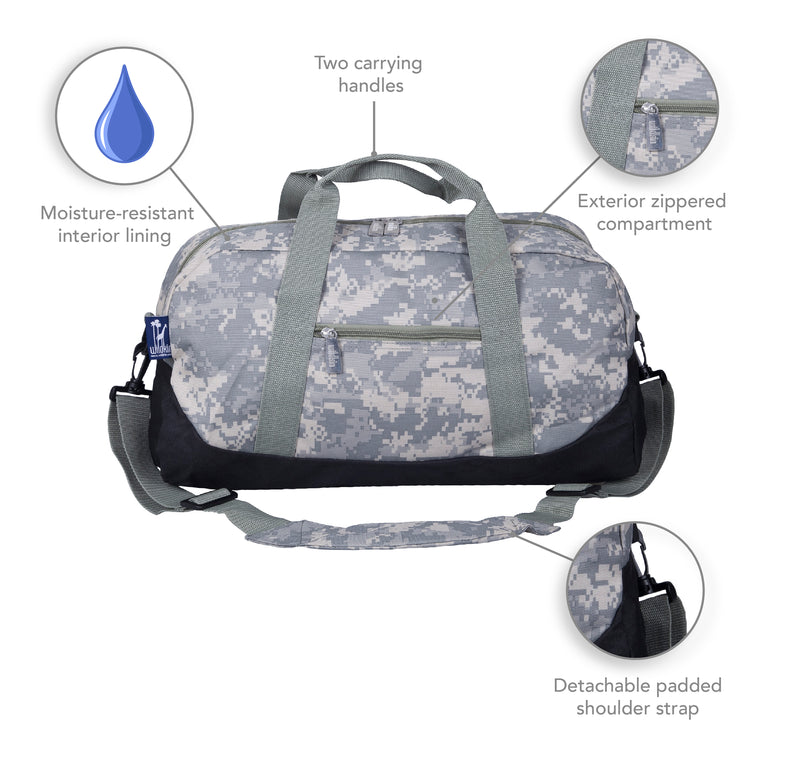 Wildkin Kids Overnighter Duffel Bags , Perfect Sleepovers and Travel,  Carry-On Size (Digital Camo)