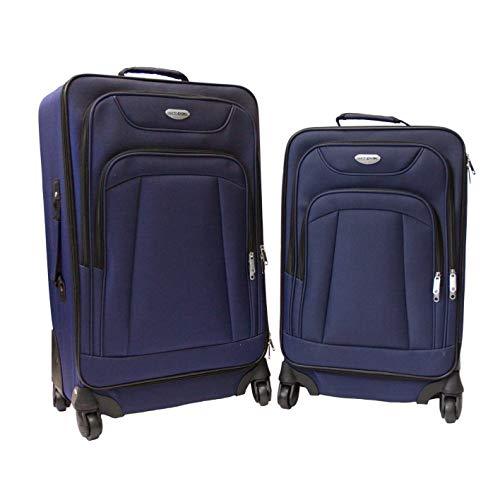 NorthPak Milano 2 Piece 21’’ and 25’’ luggage Spinner Softside 600D Polyester carry-on Set - Strong Suitcases-Vegan Luggage