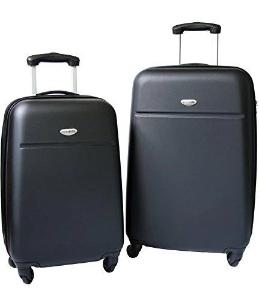 NorthPak Stockholm 2 Piece Black  20’’ and 24’’ luggage Spinner Set - Strong Suitcases-Vegan Luggage