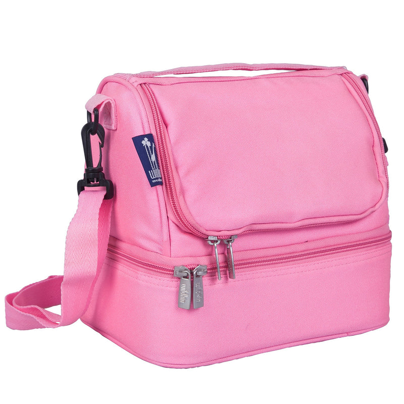 Strawberry Patch Two Compartment Lunch Bag Pink
