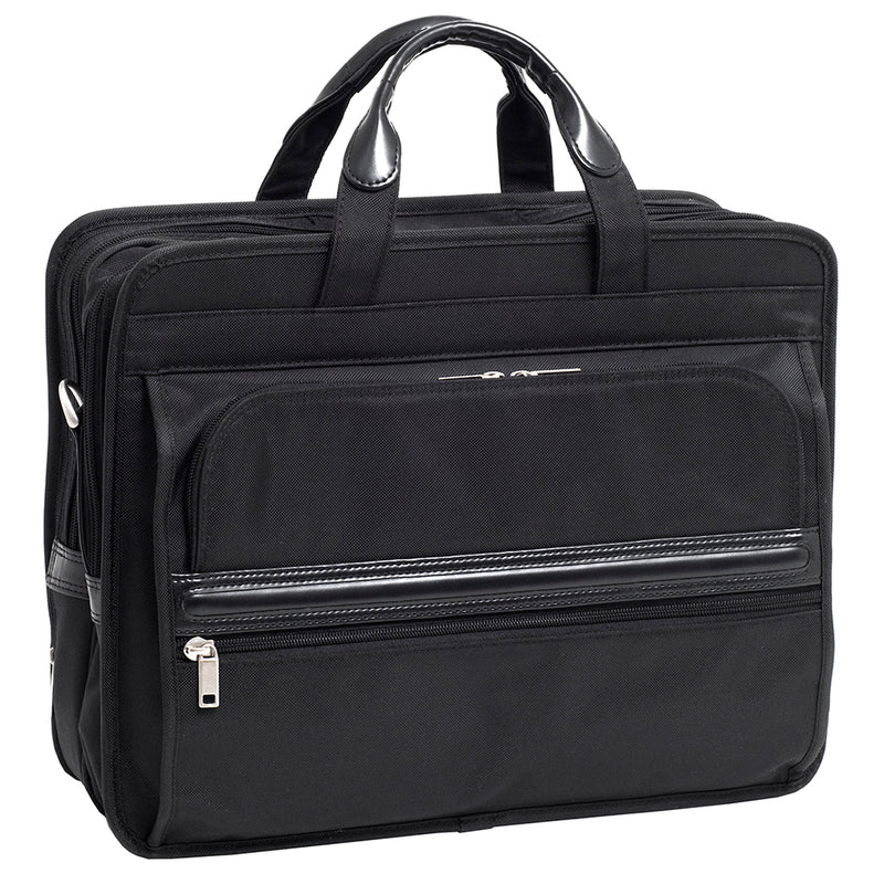 McKlein Elston Black Nylon Double Compartment Laptop Case