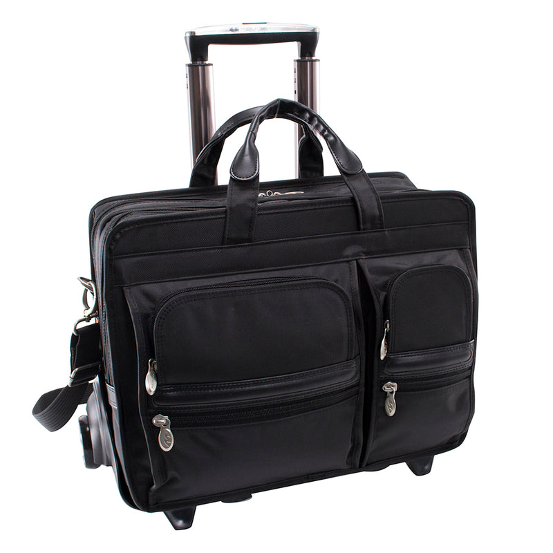 Franklin Leather 2-in-1 Removable Wheeled 15 Inch Laptop Case