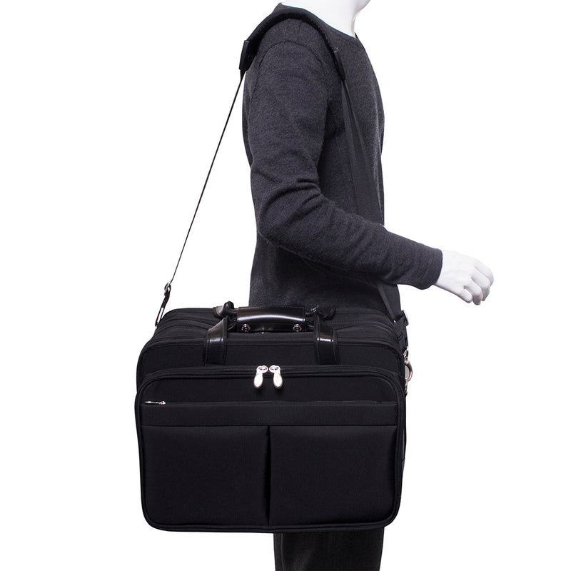 McKlein ROOSEVELT 17" Nylon Patented Unisex Detachable 2-in-1 Wheeled Laptop Briefcase w/ Removable Sleeve