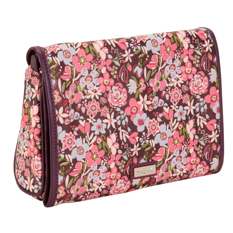 Hadaki Vegan Leather Toiletry Pod Roll Up Blossoms