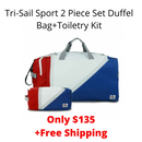SailorBags Tri-Sail Sport 2 Piece Set Duffel Bag+Toiletry Kit
