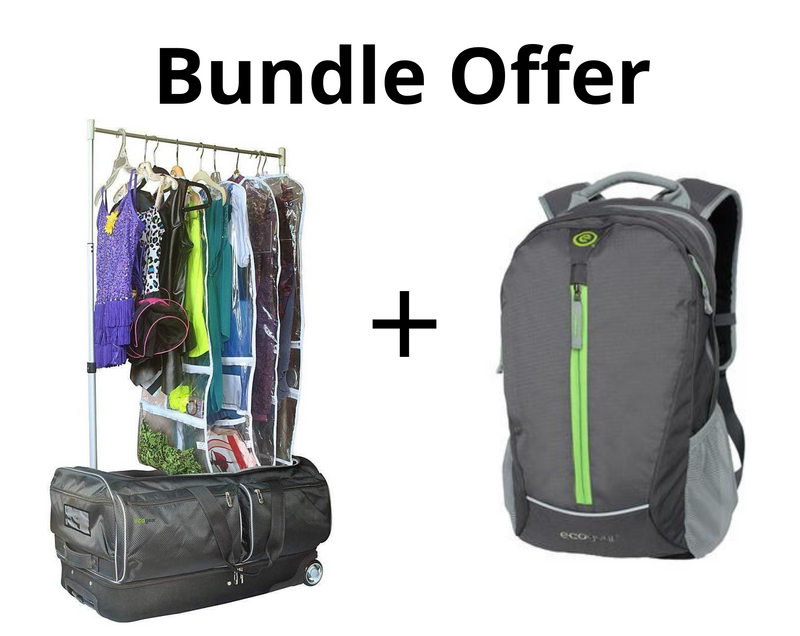 Bundle Offer Ecogear 28" Wheeled Duffel w/ Garment Rack+ Backpack