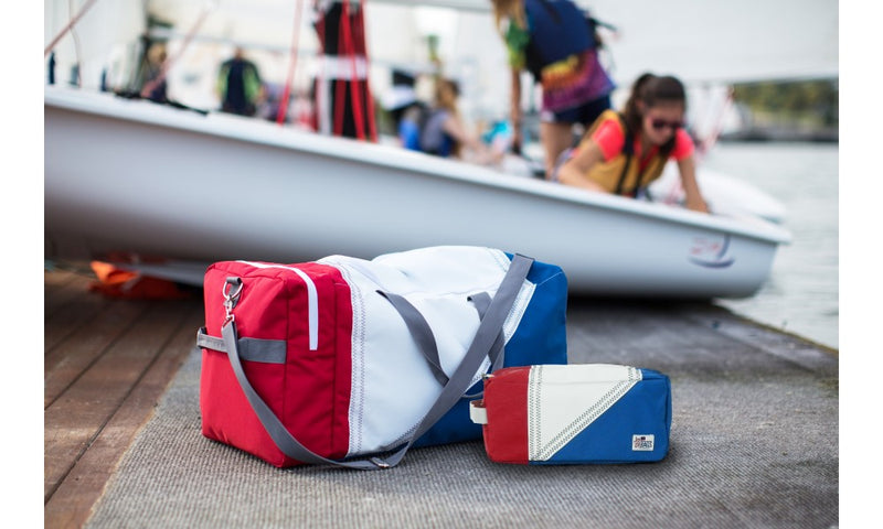 SailorBags Tri-Sail Sport 2 Piece Set Duffel Bag+Toiletry Kit