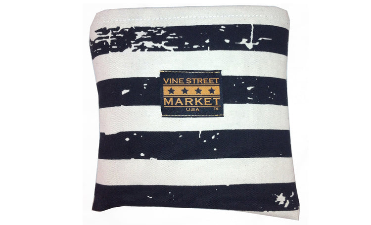 Vine Street Market USA Faded Black Stripes Canvas Market Tote