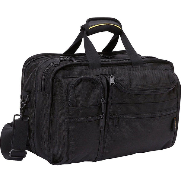 A. Saks Expandable Ballistic Nylon Durable Organizer Briefcase - Strong Suitcases-Vegan Luggage