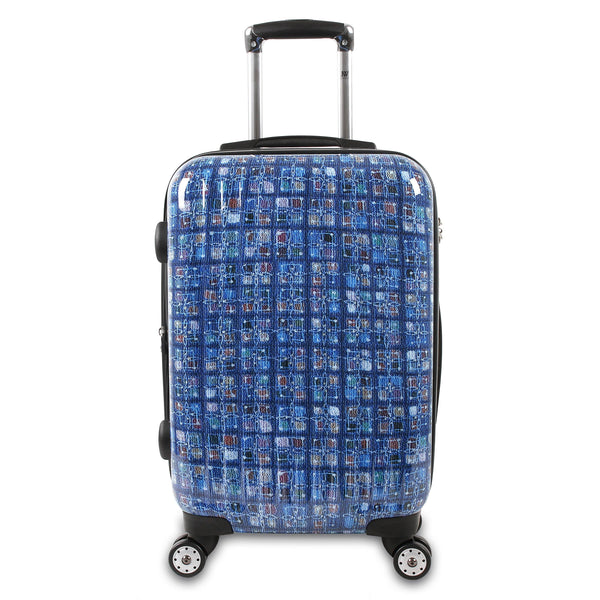 J World New York 20" Expandable TITAN Polycarbonate Carry on ART+Free Duffel Bag - Strong Suitcases-Vegan Luggage