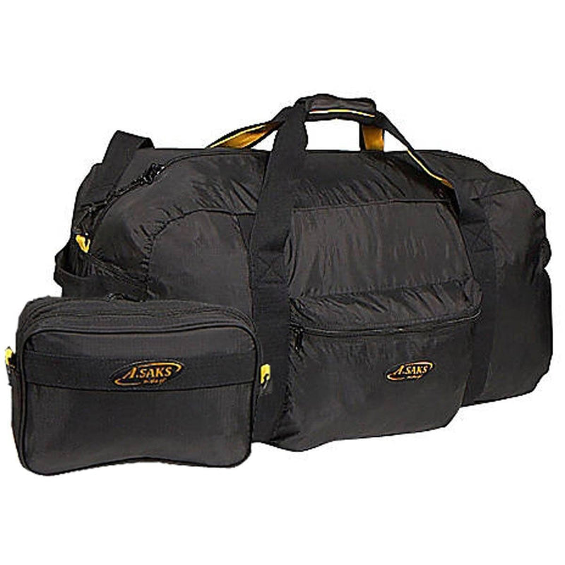 A. Saks 30” Travel Lightweight Folding Duffel Bag With Pouch for Clothing and Bulky Items - Strong Suitcases-Vegan Luggage