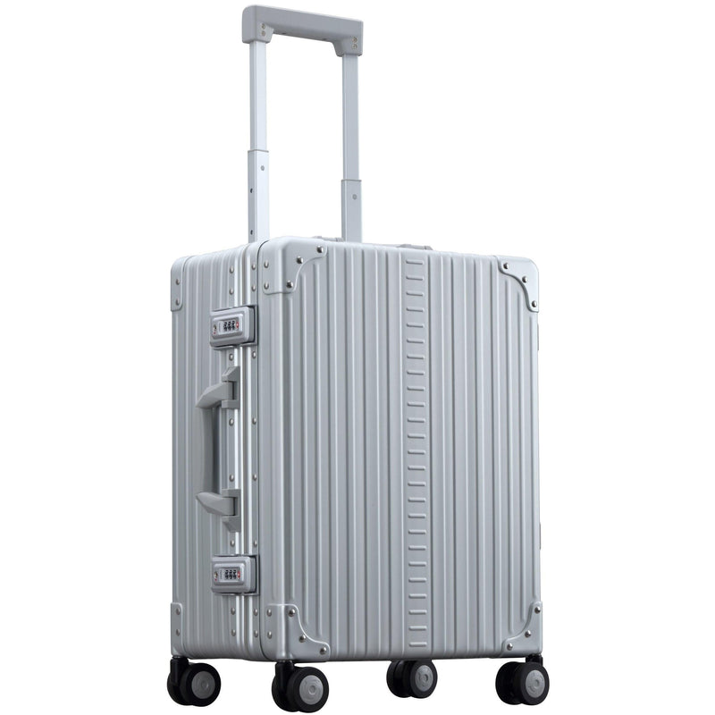 Aleon 21" Carry-On with Suiter Aluminum Hardside Luggage (Platinum) Silver Free Shipping - Strong Suitcases-Vegan Luggage