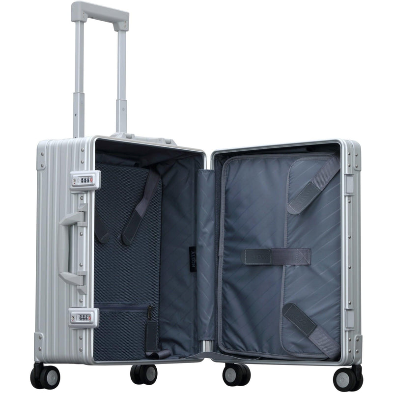 Aleon 21" Carry-On with Suiter Aluminum Hardside Luggage (Platinum) Silver Free Shipping - Strong Suitcases-Vegan Luggage
