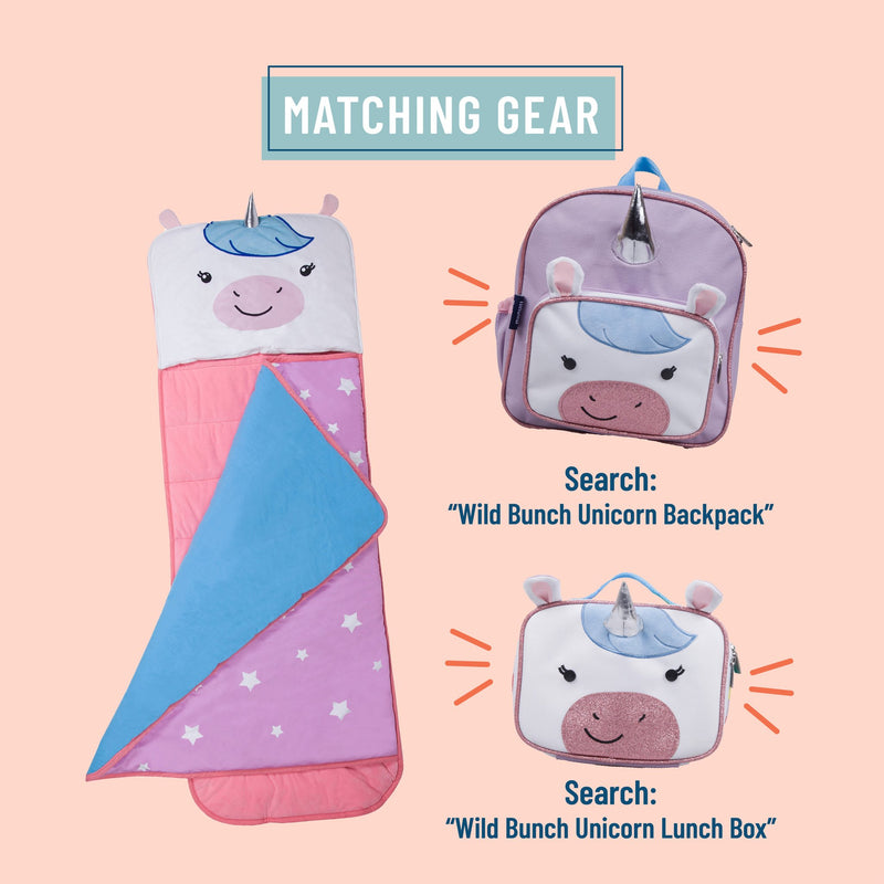 Wildkin Unicorn 3 Piece Set Plush Nap Mat+Lunch Box+Backpack Bundle offer