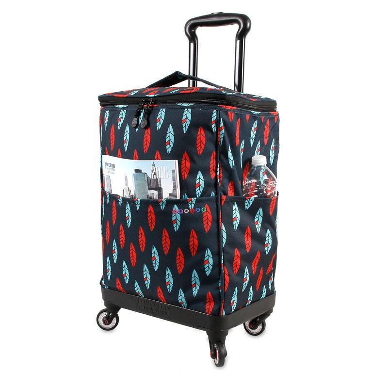 J World New York Shopper Rolling Tote Bag With 4 Spinner Wheels +Free Bag - Strong Suitcases-Vegan Luggage