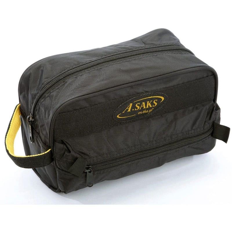deluxe toiletry travel bag black A. Saks Vegan Waterproof Nylon Travel Essentials Deluxe Toiletry-Strongsuitcases.com – Strong Suitcases-Vegan & Eco-friendly Bags