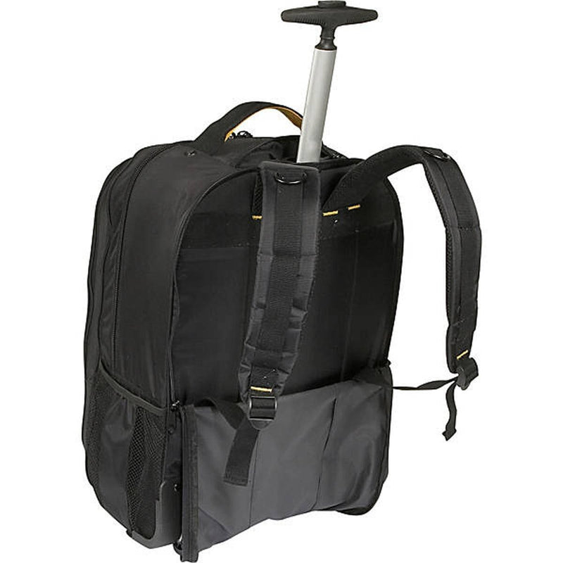 A. Saks DXL Work or School Expandable Black Wheeled Laptop Backpack - Strong Suitcases-Vegan Luggage